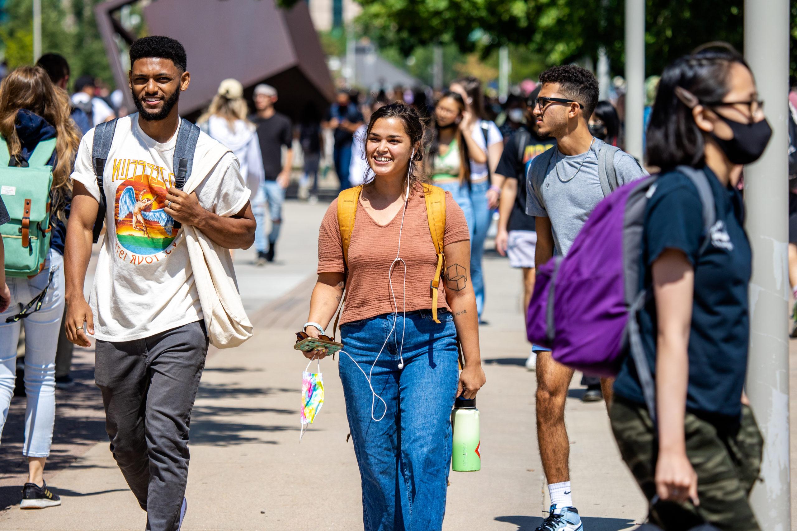 Students on Campus Walking Outside