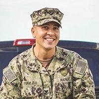 leon duran headshot in U.S. Navy uniform