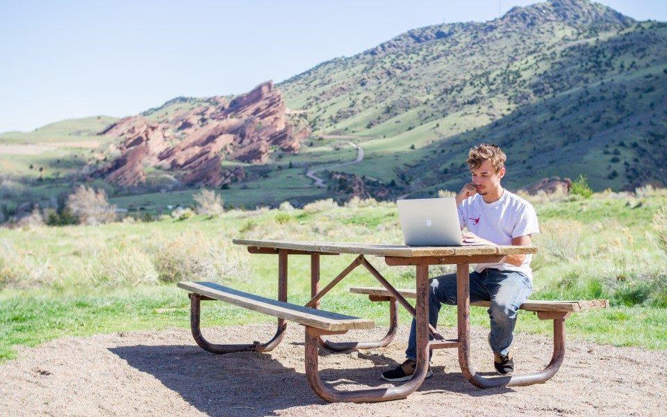 MSU Denver student studying remotely for an aviation degree online